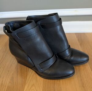 Zero + Maria Cornejo Wedge Leather Ankle Boots Size 37